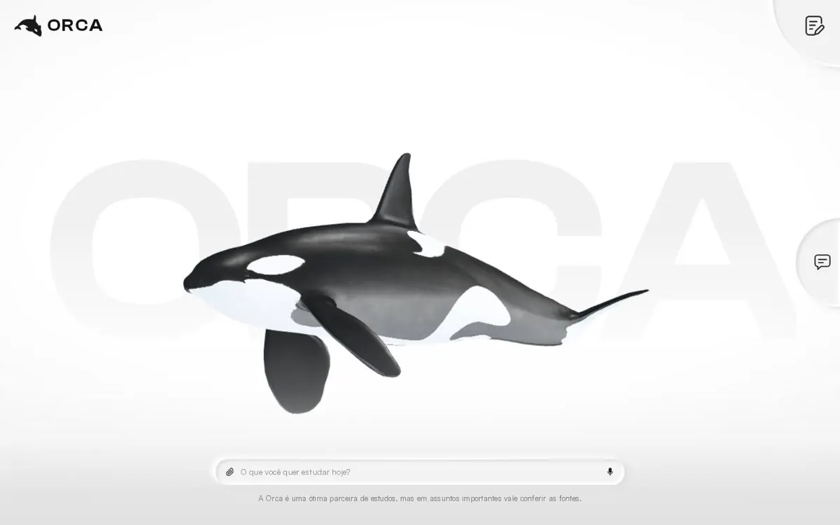 Captura da plataforma de estudos Orca Tutora